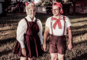 Snuffy and Darlene dressed up to go to a costume parety